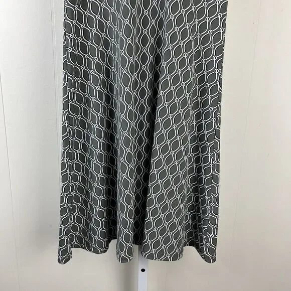 Ann Taylor Factory Petite Dress Gray Chain Link Print Ruffle Sleeve Womens XXSP - Picture 3 of 7